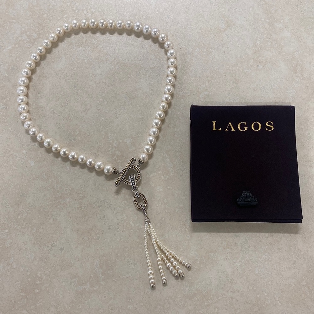 Lagos Luna Pearl Tassel Necklace